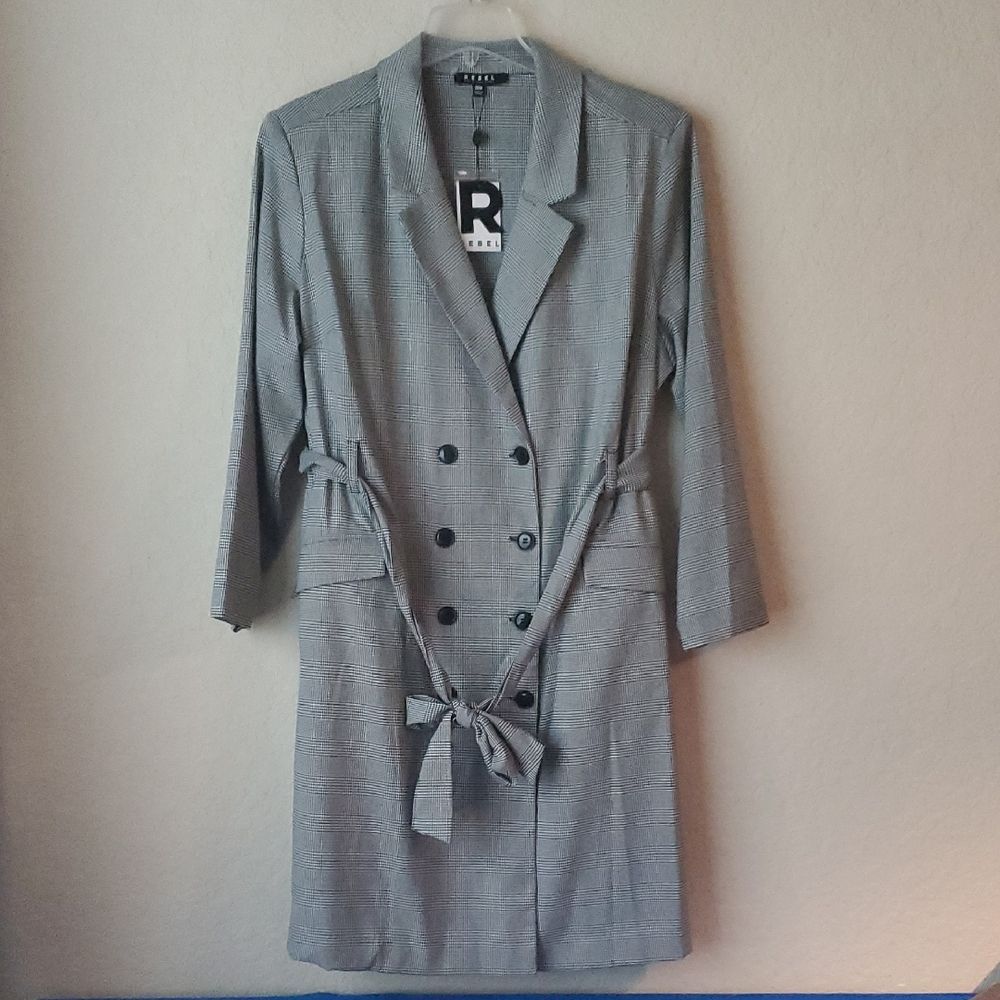 NWT Rebel Wilson Angels Parton Plaid Double Breasted Blazer Dress Size 20W Plus